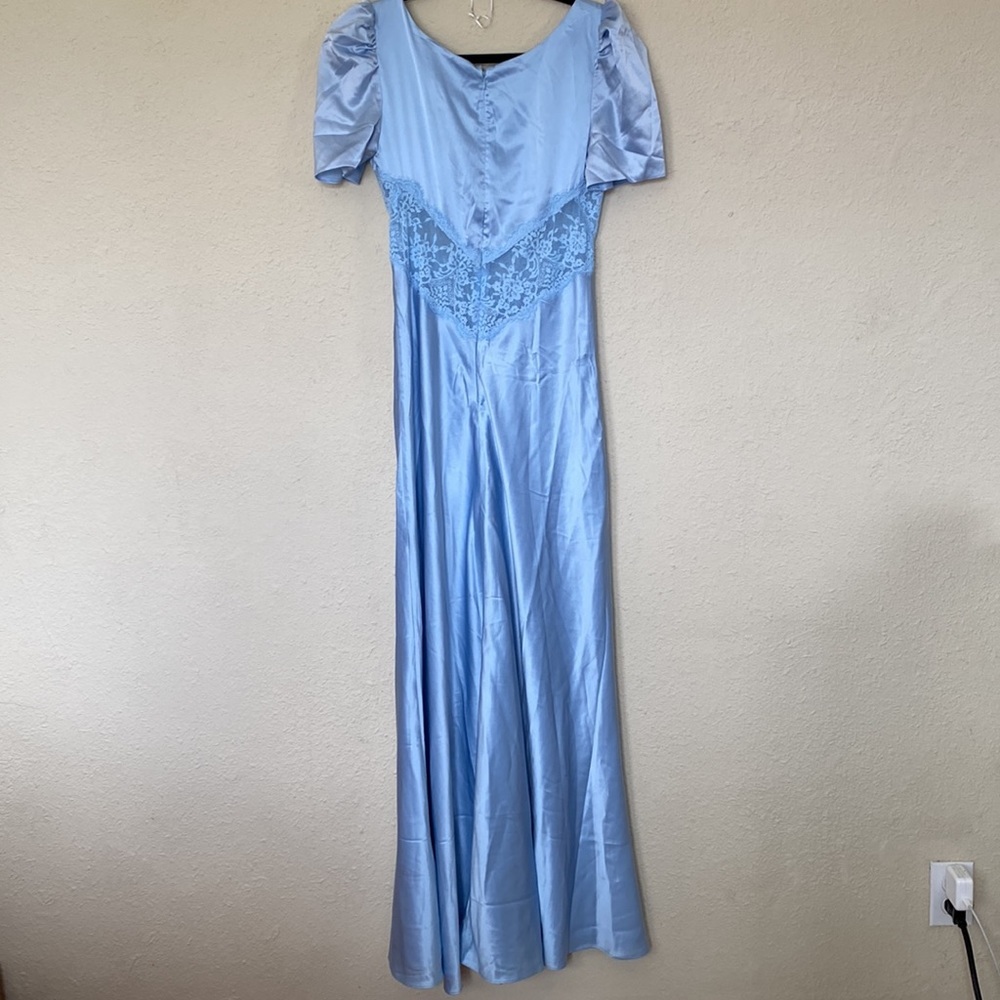 House of CB M D-DD 'Rafaela' Soft Blue & Pure Silk Lace Maxi Dress NWOT - Picture 6 of 13